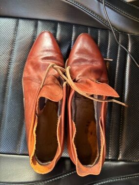 Women's Rust Leather Lace-Up Ankle Booties